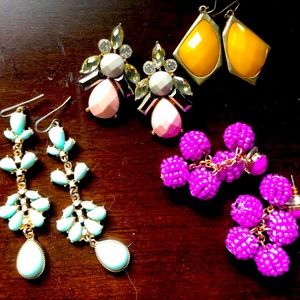 4 pairs of fashion statement earrings